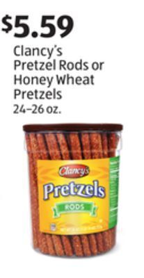 Aldi Clancy's pretzel rods or honey wheat pretzels offer