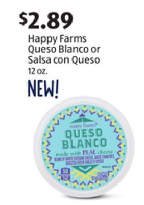 Aldi Happy farms queso blanco or salsa con queso offer