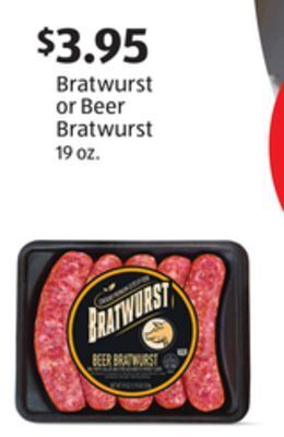 Aldi Bratwurst or beer bratwurst offer