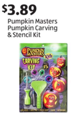 Aldi Pumpkin masters pumpkin carving & stencil kit offer