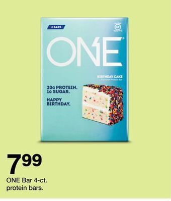 Target One bar 4-ct. protein bars. offer