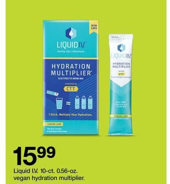 Target Liquid i.v. 10-ct. 0.56-oz. vegan hydration multiplier offer