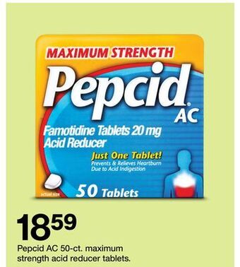 Target Pepcid ac 50-ct. maximum strength acid reducer tablets offer