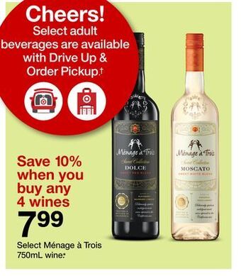 Target Select ménage à trois 750ml wine.* offer