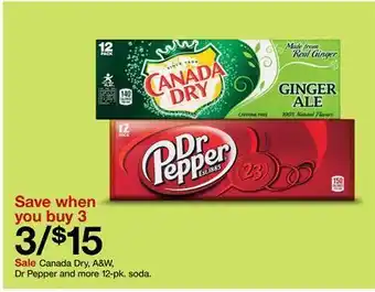 Target Canada dry, a & w, dr pepper and more 12-pk. soda offer