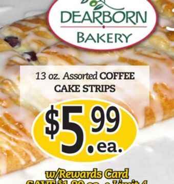 Dearborn Market Coffee cake strips offer