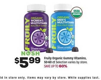 Grocery Outlet Fruily organic gummy vitamins offer