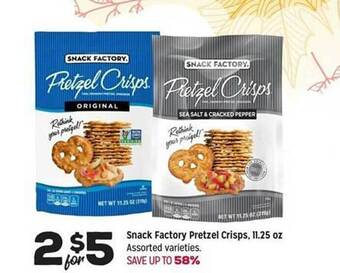 Grocery Outlet Snack factory pretzel crisps offer