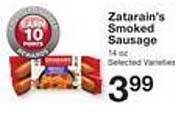 Price Chopper Zatarain's smoked sausage offer
