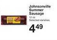 Price Chopper Johnsonville summer sausage offer