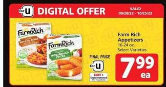 Vons Farm rich appetizers offer