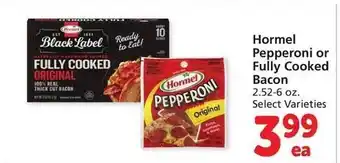 Vons Hormel pepperoni or fully cooked bacon offer