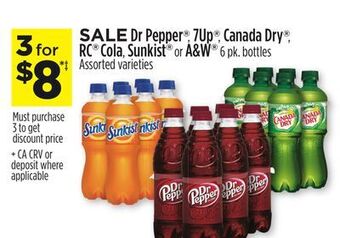 Dollar General Dr pepper®, 7up®, canada dry®, rc® cola, sunkist® or a & w® offer