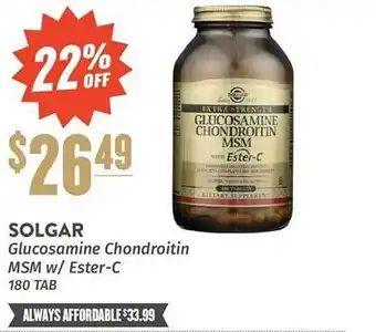 Solgar glucosamine chondroitin msm w-ester-c
