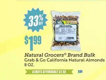 Natural Grocers Natural grocers brand bulk grab & go california natural almonds offer