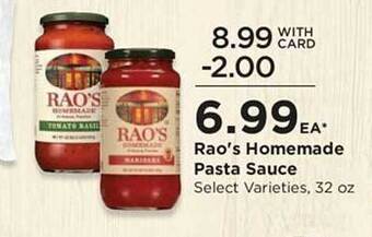 QFC Rao's homemade pasta sauce offer