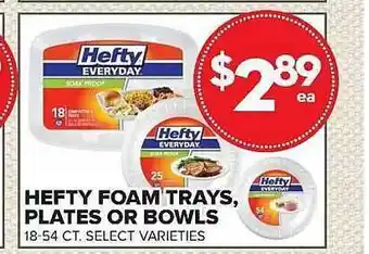 Price Cutter Hefty foam trays, plates or bowls offer