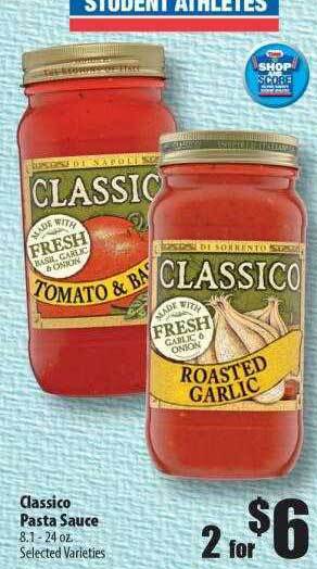 Times Supermarkets Classico pasta sauce offer