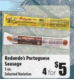 Times Supermarkets Redondo's portuguese sausage offer