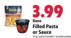 Festival Foods Rana filled pasta or sauce offer