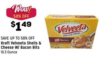 Grocery Outlet Kraft velveeta shells & cheese w-bacon bits offer