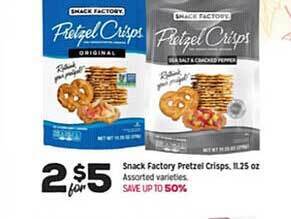 Grocery Outlet Snack factory pretzel crisps offer