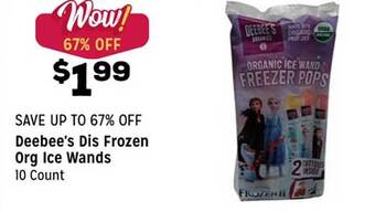 Grocery Outlet Deebee's dis frozen org ice wands offer