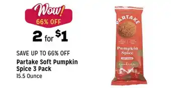 Grocery Outlet Partake soft pumpkin spice 3 pack offer