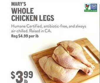 New Seasons Market Mary's whole chicken legs offer