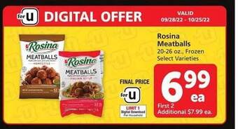 Vons Rosina meatballs offer