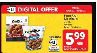 Vons Farm rich meatballs offer