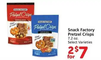 Vons Snack factory pretzel crisps offer