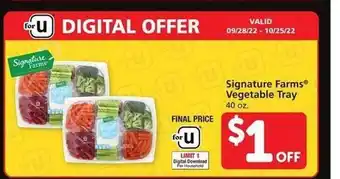 Vons Signature farms vegetable tray offer