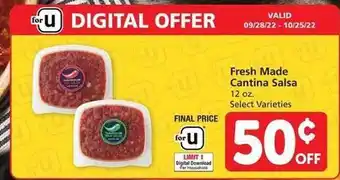 Vons Fresh made cantina salsa offer