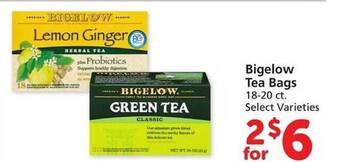 Vons Bigelow tea bags offer