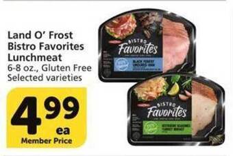 Vons Land o' frost bistro favorites lunchmeat offer