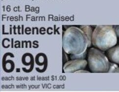Harris Teeter Littleneck Clams offer