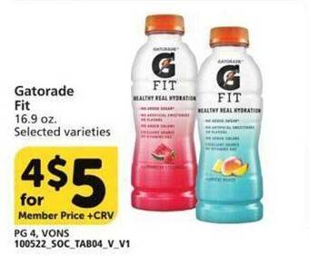 Vons Gatorade fit offer
