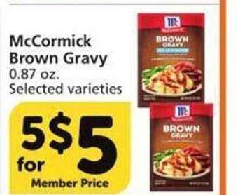 Vons Mccormick brown gravy offer