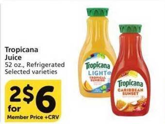 Vons Tropicana juice offer