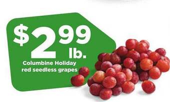Hy-Vee Columbine holiday red seedless grapes offer