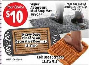 Ocean State Job Lot Super absorbent mud stop mat or coir boot scraper offer