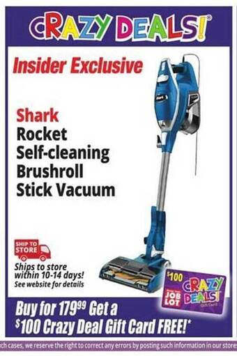 Ocean State Job Lot Shark rocket self-cleaning brushroll stick vacuum offer
