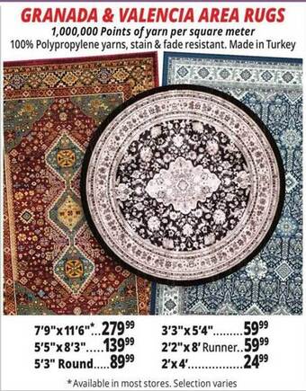 Ocean State Job Lot Granada & valencia area rugs offer