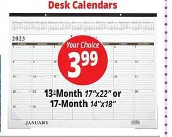 Ocean State Job Lot Desk calendars offer