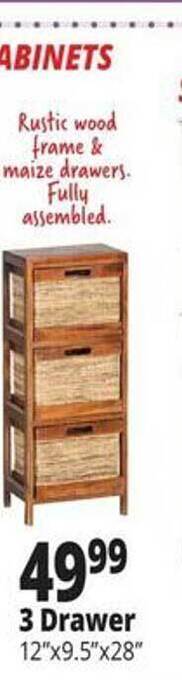Ocean State Job Lot 3 drawer offer