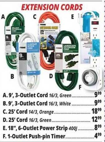 Ocean State Job Lot Extension cords offer