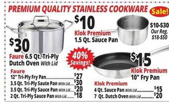 Ocean State Job Lot Premium quality stainless cookware offer