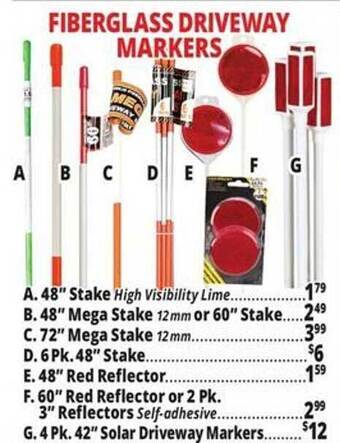Ocean State Job Lot Fiberglass driveway markers offer