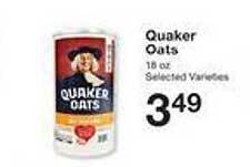 Price Chopper Quaker oats offer